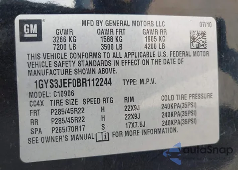 2011 Cadillac Escalade Esv Premium from USA, damaged, VIN 1GYS3JEF0BR112244